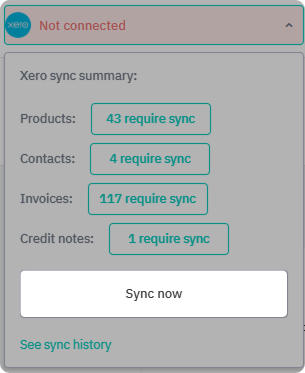 Trigger manual sync to Xero