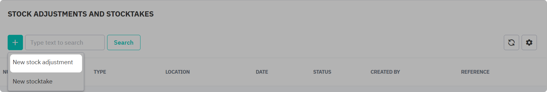 Create a new stock adjustment