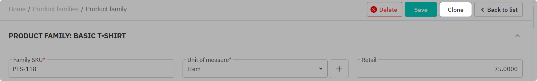 Clone product family