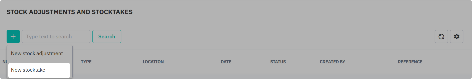 Create a new stocktake